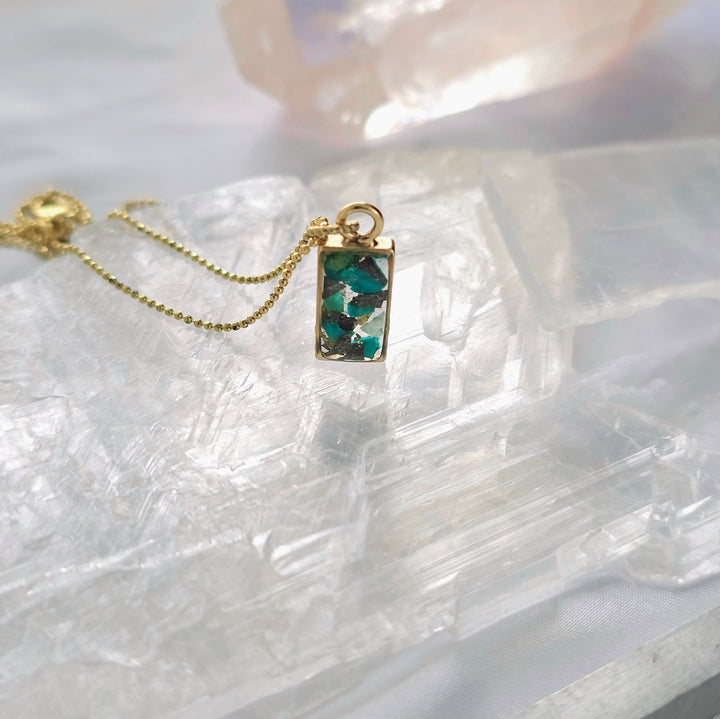 Mini Celestial Crystal and Glass Rectangle Necklaces