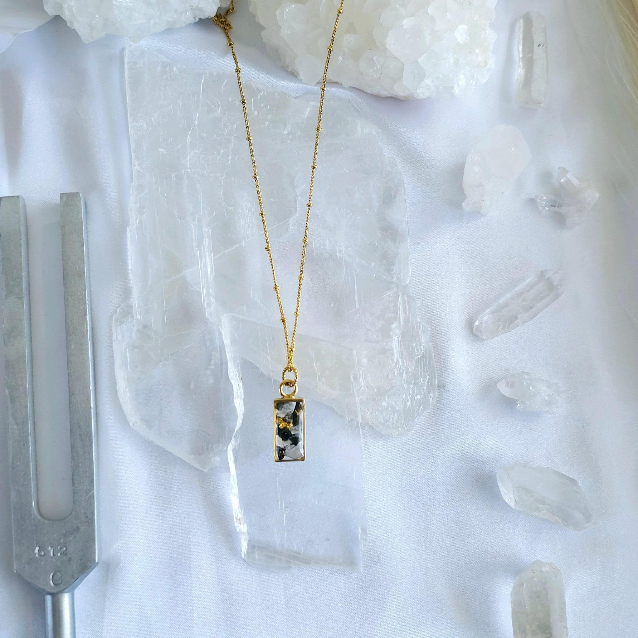 Mini Celestial Crystal and Glass Rectangle Necklaces - All Cheri's Intriguing Crystals LLCNecklace