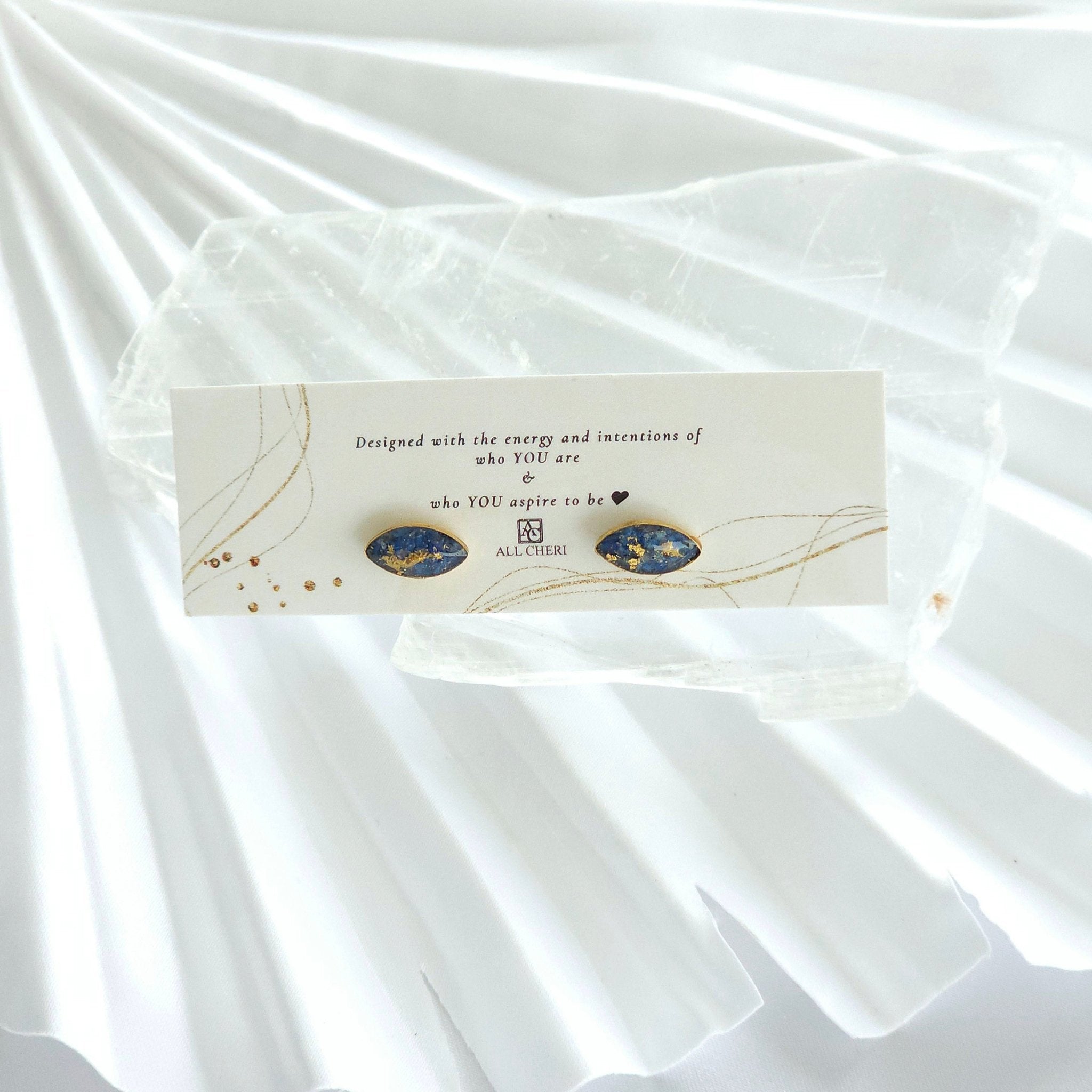 Marquise Shaped Post Crystal Earrings- Love Letters Collection - All Cheri's Intriguing Crystals LLC