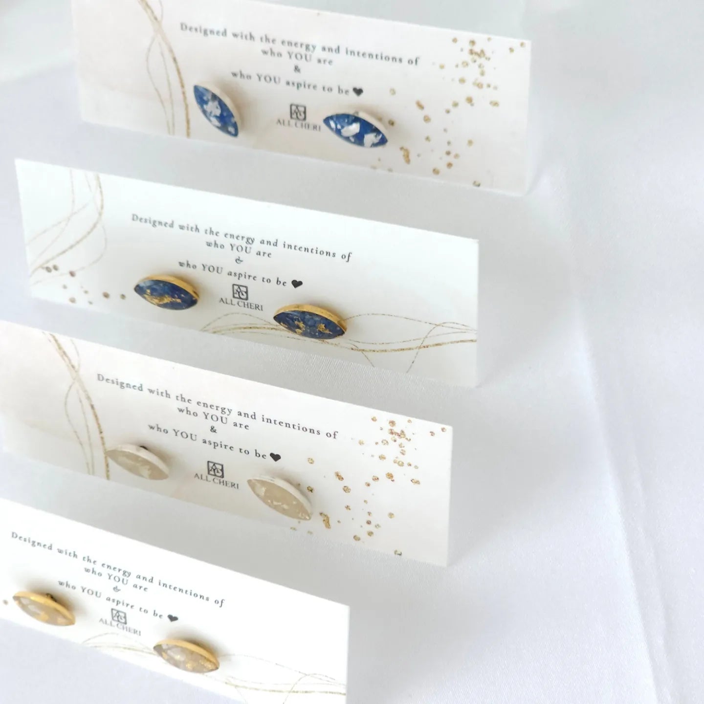 Marquise Shaped Post Crystal Earrings- Love Letters Collection - All Cheri's Intriguing Crystals LLC