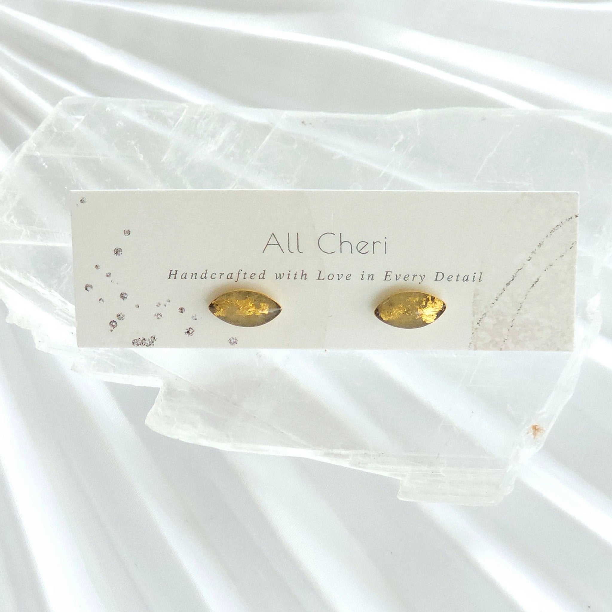 Marquise Shaped Post Crystal Earrings- Love Letters Collection - All Cheri's Intriguing Crystals LLC