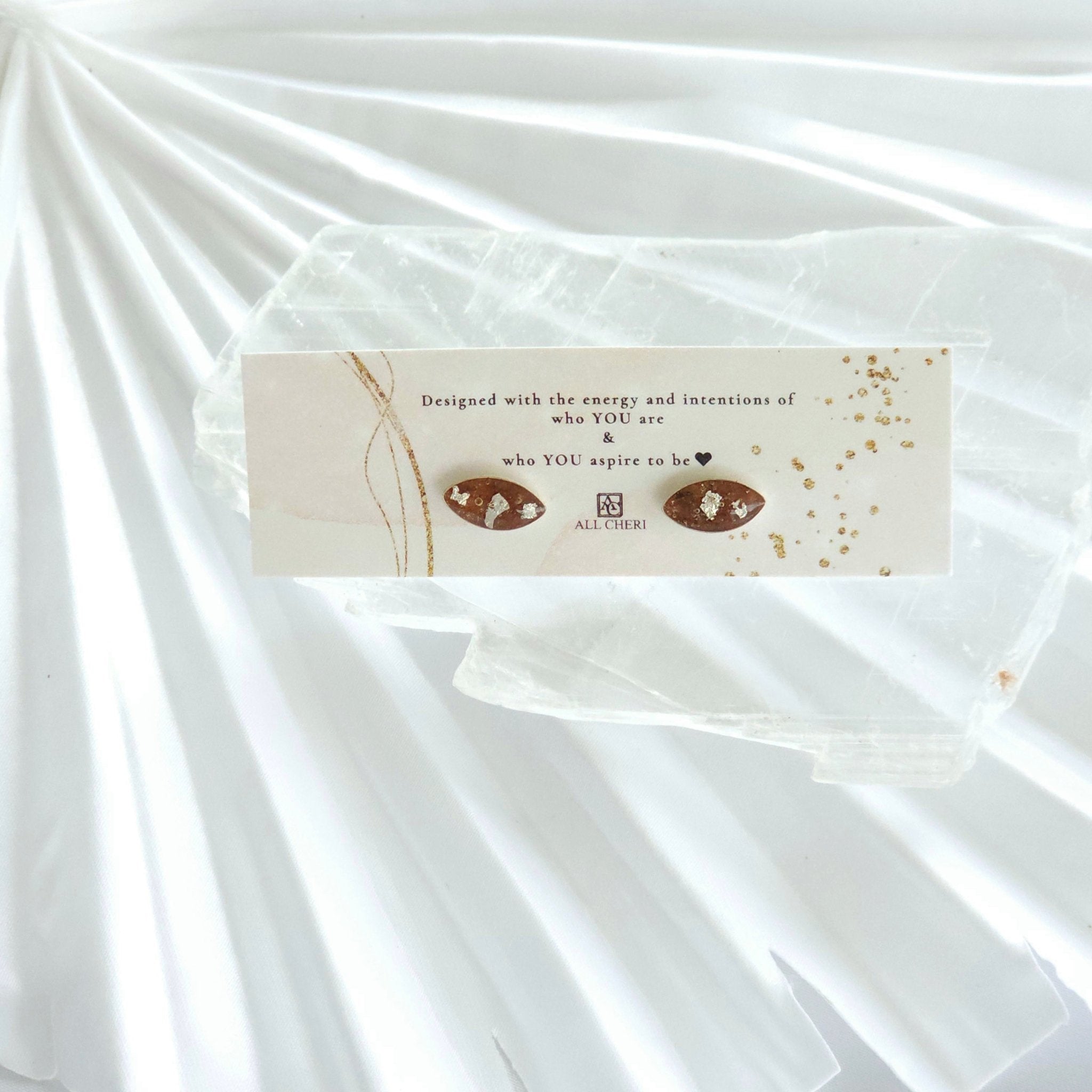 Marquise Shaped Post Crystal Earrings- Love Letters Collection - All Cheri's Intriguing Crystals LLC