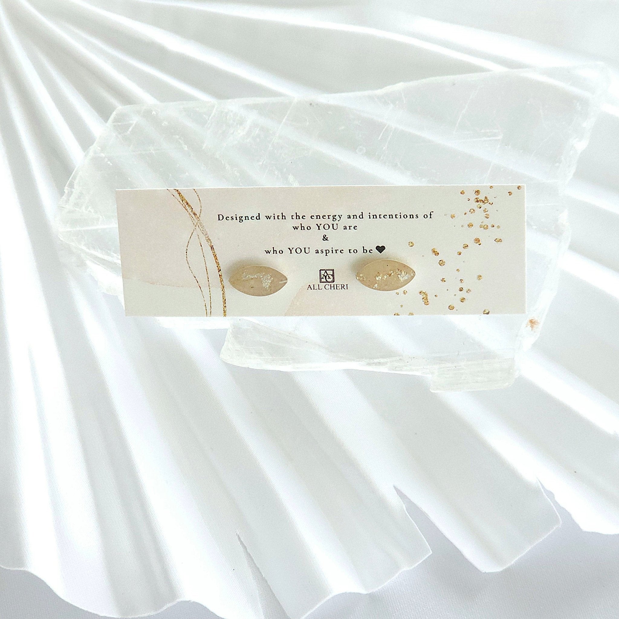 Marquise Shaped Post Crystal Earrings- Love Letters Collection - All Cheri's Intriguing Crystals LLC