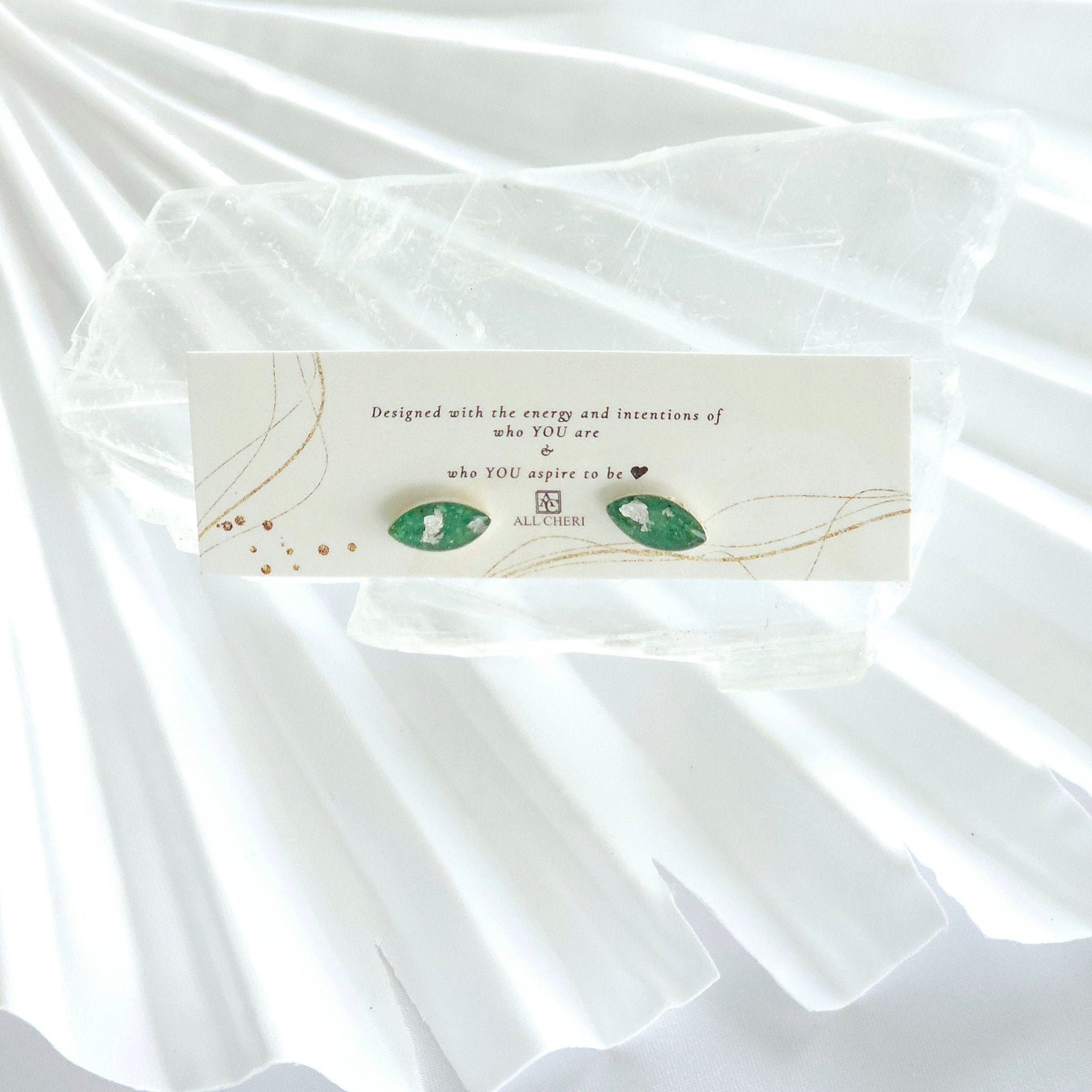 Marquise Shaped Post Crystal Earrings- Love Letters Collection - All Cheri's Intriguing Crystals LLC