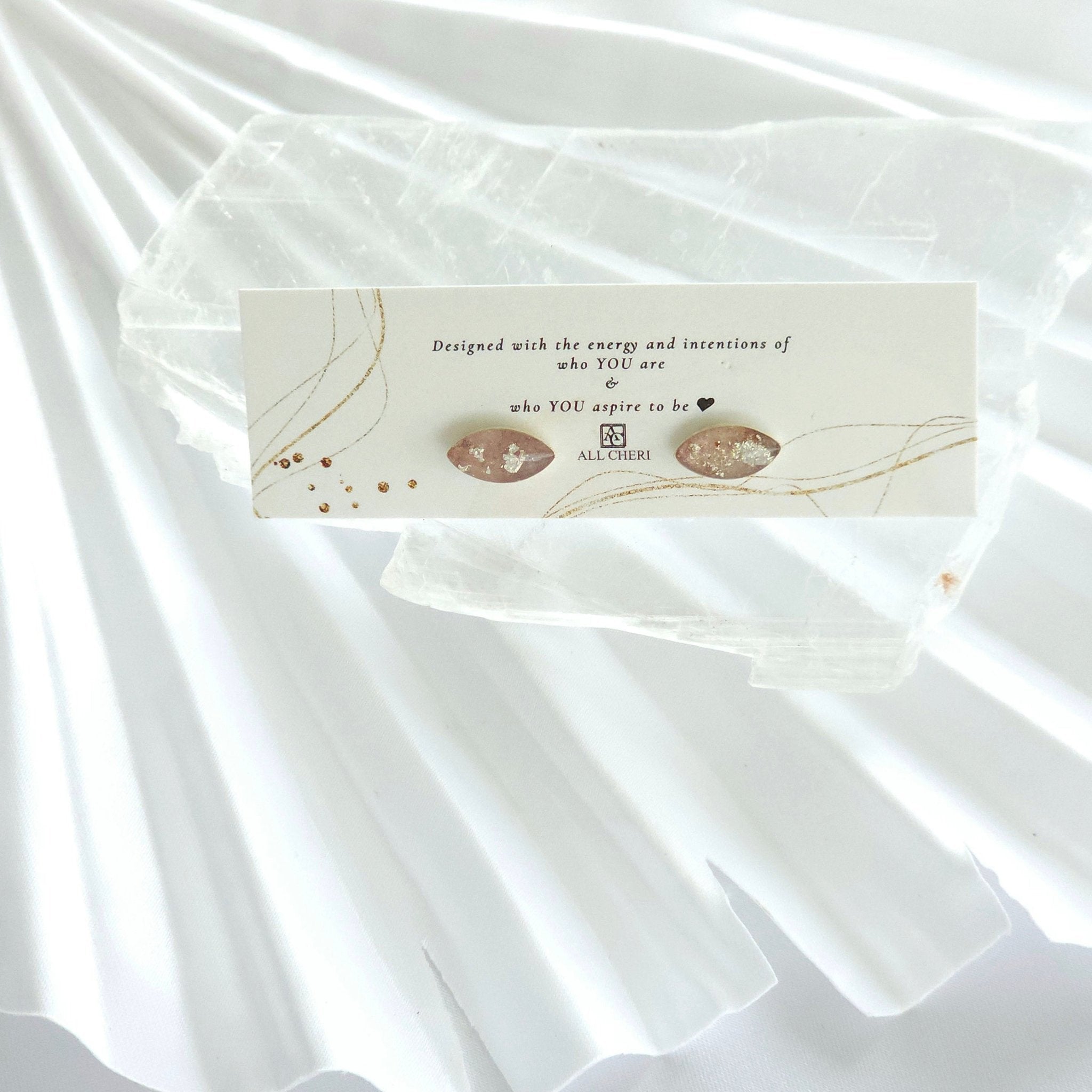 Marquise Shaped Post Crystal Earrings- Love Letters Collection - All Cheri's Intriguing Crystals LLC