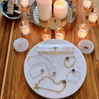 Crushed Crystal Necklace | Color Energy Circle Pendant | Handmade .999 Silver Plated Necklace - All Cheri's Intriguing Crystals LLCNecklace