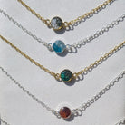 Crushed Crystal Necklace | Color Energy Circle Pendant | Handmade .999 Silver Plated Necklace - All Cheri's Intriguing Crystals LLCNecklace
