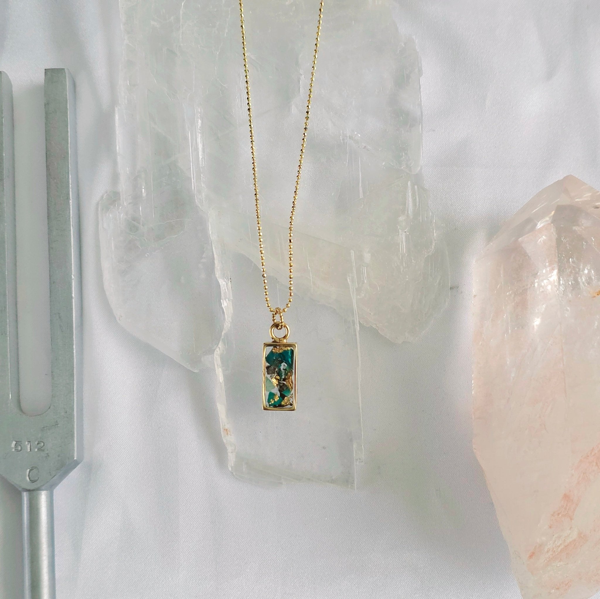 Mini Celestial Crystal and Glass Rectangle Necklaces - All Cheri's Intriguing Crystals LLCNecklace