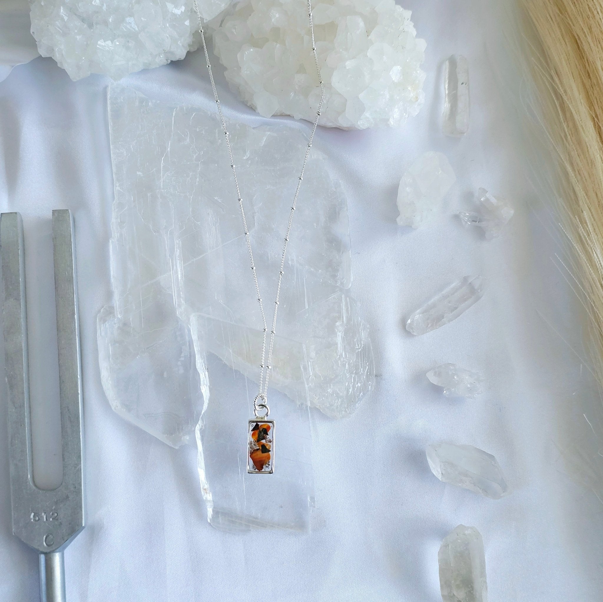 Mini Celestial Crystal and Glass Rectangle Necklaces - All Cheri's Intriguing Crystals LLCNecklace