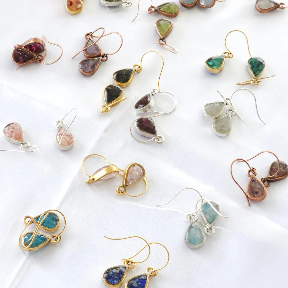 Crystal Resin Drop Earrings – Choose Gold, Silver, or Copper – All ...