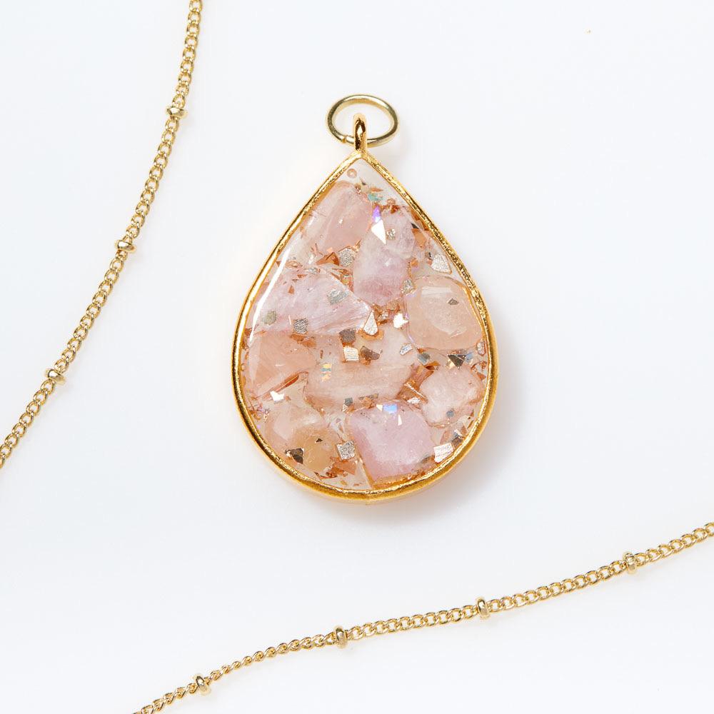 Gold Drop Healing Crystal Necklace - Art by Autumn M.Necklace