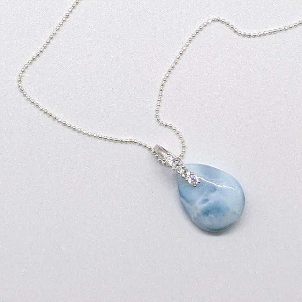 Larimar and Sterling Silver Necklace - Art by Autumn M.Necklace