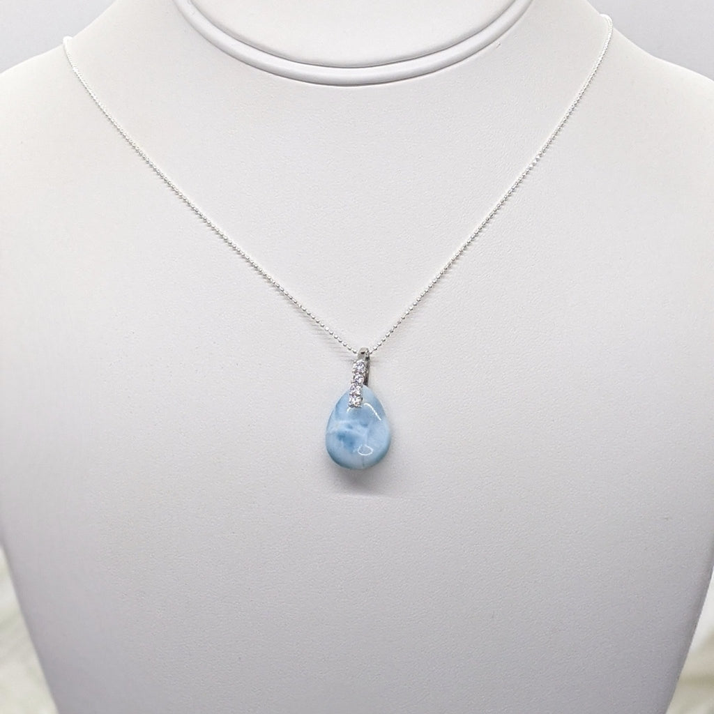 Larimar and Sterling Silver Necklace - Art by Autumn M.Necklace
