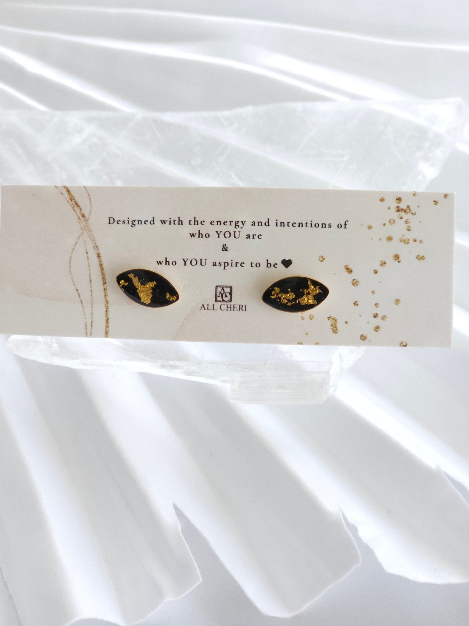 Marquise Shaped Post Crystal Earrings- Love Letters Collection - All Cheri's Intriguing Crystals LLC