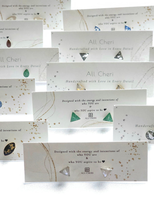 Mini Crystal Stud Earrings | Handmade Crushed Crystal Silver Studs