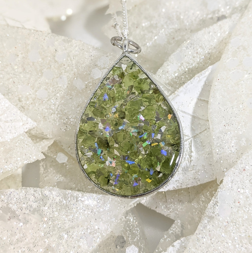 Silver Drop Healing Crystal Necklace - Art by Autumn M.Necklace