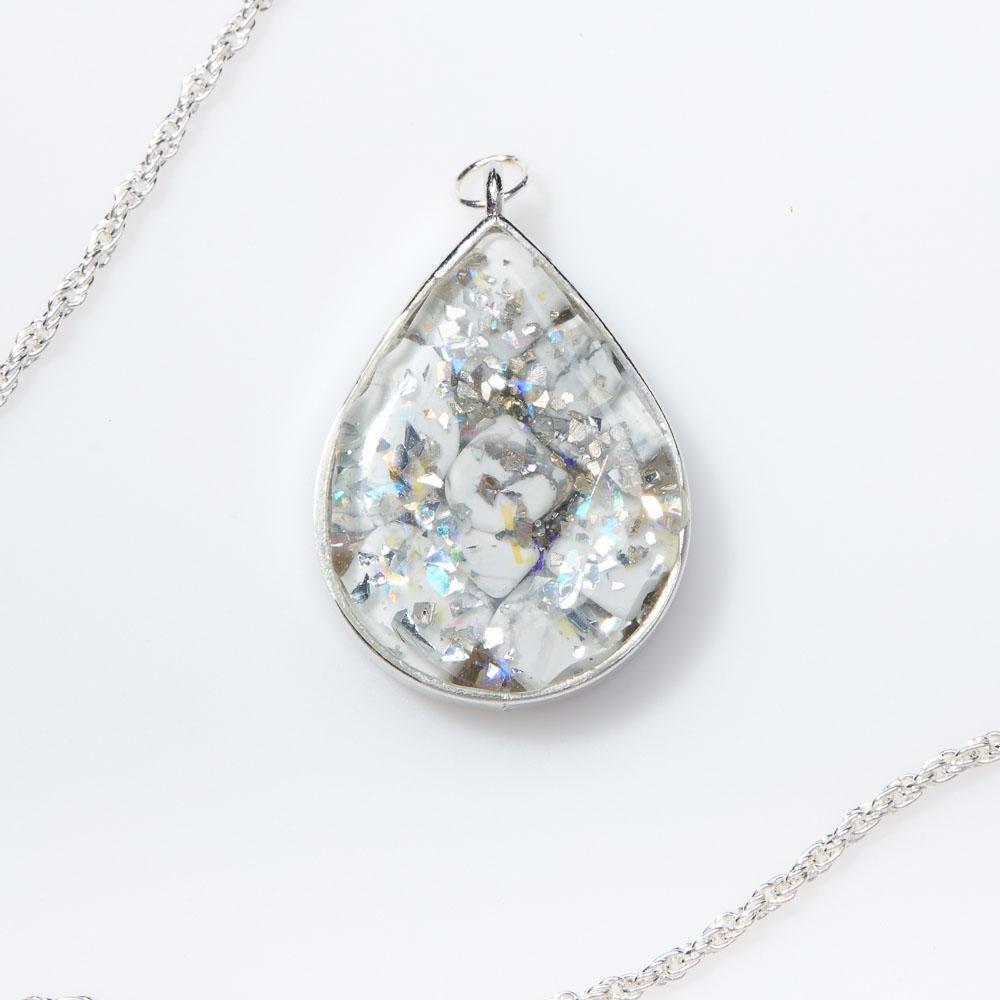 Silver Drop Healing Crystal Necklace - Art by Autumn M.Necklace