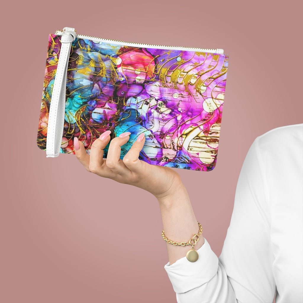 Vegan Leather Saffiano Clutch Bag Exhilaration Series - Art by Autumn M.Bags