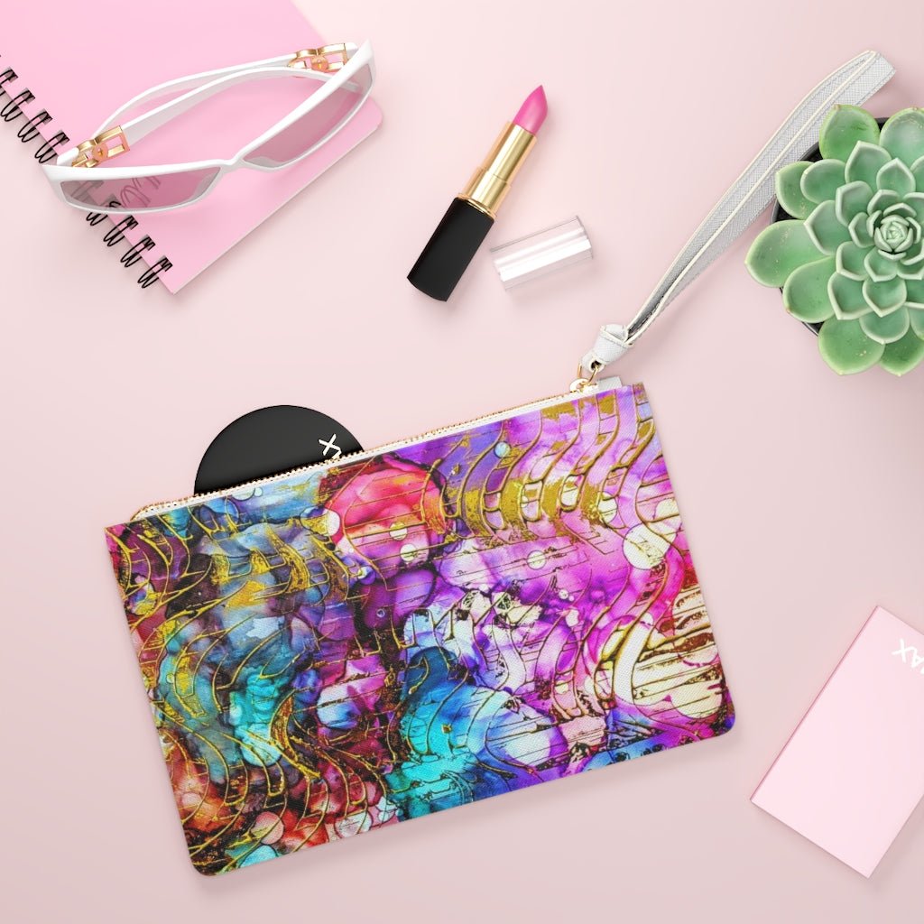 Vegan Leather Saffiano Clutch Bag Exhilaration Series - Art by Autumn M.Bags