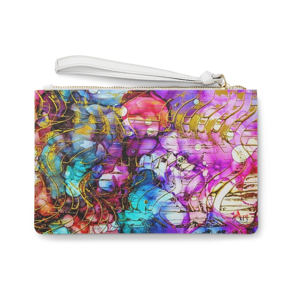 Vegan Leather Saffiano Clutch Bag Exhilaration Series - Art by Autumn M.Bags