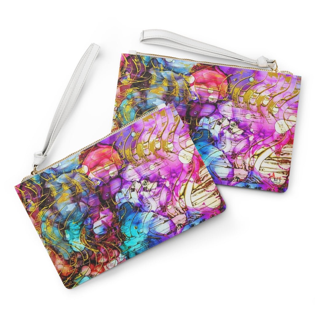 Vegan Leather Saffiano Clutch Bag Exhilaration Series - Art by Autumn M.Bags